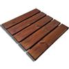SUNWOOD Pedana Doccia Antiscivolo 50x50 cm in Legno di Pino Impregnato, 4 cm di spessore, Marrone Teak