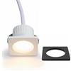 Planetitaly Mini Faretto Moderno Incasso Quadrato LED 3W Interruttore CCT, Doppia Cornice Bianco, Nero, Punto Luce Mensole, Mobili, Ripiani, Cappa, Negozio, illuminazione Vetrine, 230V (CCT Quadrato 100°)