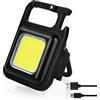 URAQT Mini Torcia Elettrica a LED, 4 Modalità Mini Torcia Portachiavi, Luce Magnetico Multifunzione, 800 Lumen, Impermeabile, con Apribottiglie, Base Magnetica, per Campeggio/Riparazione/Emergenza