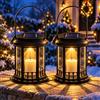 Yowin Lanterne da Esterno 2 Pezzi Grande Lanterna Solare da Giardino | Candele, Lampada Solari da Appendere Impermeabile Lampade da Tavolo per Arredo Terrazzo Balconi Decorazioni - Nero
