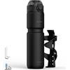 MYFOREST 700ml Borraccia Termica per Bici, con rivestimento interno in acciaio chirurgico inodore, impugnatura più salda per sentieri accidentati, apertura rapida (Set nero opaco)