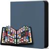 WITHYU Album da Collezione per Carte 12 Tasche, Capacità 720 Carte, Impermeabile, con Chiusura Lampo, per TCG, Calcio e Carte da Collezione, Portatile (Blu Indaco)