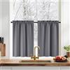 PONY DANCE Tende Oscuranti per Interni a Vetro Finestra con Tasca | 2 Pezzi, L60 x A45 cm, Grigio, Termiche Isolanti, Nasconde il Disordine, Protezione Vista-sole, per Cucina, Corte