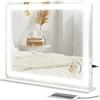 HOMCOM Specchio Trucco Luci LED Luminosità Regolabile 3 Colori 80x62 cm | Specchio da Parete e Tavolo, Specchietto Ingranditore 10x, Presa USB, Comandi Touch