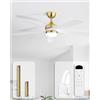 Sofucor 132 cm Ventilatore a Soffitto con Luce e Telecomando | LED Dimmerabile, Timer, 6 Velocità, 3 Regolazioni di Colore, Silenzioso Motore DC, per Camera Soggiorno