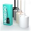 MOREQO - Spazzolino WC Bianco - Spazzolone Elegante con Supporto - Set Bagno Senza Bucare - Scopino Moderno Opaco