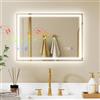 HOMCOM Specchio da Parete con Luce LED e Speaker Bluetooth, 70x50 cm | Specchio Bagno, 3 Colori, Luminosità Regolabile, Funzione Memoria, Antiappannamento, Interruttori Touch, Argento