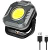 Generico Lampada da Campeggio Ricaricabile 1200 mAh, Lampada da Lavoro LED 650 lm con 6 Modalità, Base Magnetica e Supporto Regolabile, IPX5 Impermeabile per Esterni ed Emergenze