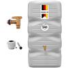 GARANTIA CUBUS serbatoio da giardino set completo 340 litri grigio cemento | incl. rubinetto in plastica e raccordo pluviale pronto al collegamento design compatto elegante riempimento automatico
