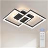 ANTENLICHT plafoniera led soffitto moderna plafoniera salotto Dimmerabile, 40W 3600LM Lampada da Soffitto, Funzione di Memoria, per Soggiorno, Camera da Letto, Sala da Pranzo, Nero 65x42x12cm