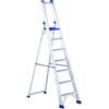 Svelt Scala Professionale 7 Gradini con Piattaforma e Parapetto - Alluminio Rinforzato con Profilo Scatolato - Altezza di Lavoro 346/366 cm - Portata 150 kg - EN131 e D.Lgs. 81/08