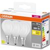 OSRAM Lampada a filamento a stella, E14-base vetro smerigliato,Bianco caldo (2700K), 806 Lumen, sostituzione delle lampade 60W, non dimmerabile, 3-Confezione