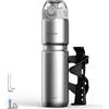 MYFOREST 700ml Borraccia Termica per Bici, con rivestimento interno in acciaio chirurgico inodore, impugnatura più salda per sentieri accidentati, apertura rapida (Set acciaio lucido)