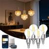 Aigostar Lampadine Alexa, Lampadine Led E14 Vintage, G45 Transparente Lampadine Filamento a Globo, 4.5W, 470LM, Bianco Caldo Dimmerabile 2700K - 6500K, Compatibile con Alexa e Google Home, 4 Unità