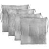 Brandsseller - Cuscini per sedia, imbottiti, a quadretti, per giardino, 40 x 40 cm, colore: antracite, grigio chiaro, marrone, beige