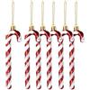 TK Gruppe Timo Klingler 6X Bastoncini di Zucchero - Glitzernder Baumschmuck Rosso/Bianco per Natale & Albero di Natale - Decorazione per Albero