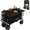 MAGIC SELECT Carrello Pieghevole da Spiaggia per Campeggio, Picnic e Giardino - Trasformabile in Tavolo con Borsa e Maniglia Regolabile - Freni Inclusi