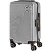Il Gruppone Passione Casa Trolley Bagaglio Mano Rigido 54x33x22 Piccolo Ultraleggero Valigia In Abs Con 4 Ruote Rimovibili Manico Chiusura Di Sicurezza Per Compagnie Low Cost Economy Zaino Da Viaggio - Grigio