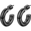 PROSTEEL Orecchini a Cerchio Colonna Circolare Vuoto Orecchini 20/30/40/60/80 MM Riduzione del Peso del 50% Orecchini Rétro Affascinante Combinazioni di Impilamento