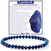 Ruby Bracciale con perle da donna - Bracciale di alta qualità da 4 mm realizzato con pietre naturali autentiche sfaccettate - Con confezione regalo inclusa
