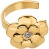 Purelei Orecchini da donna a forma di fiore in acciaio inox con zirconi, design floreale per look impilabile