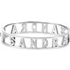 Flowers Bracciale Rigido Acciaio con Nome Vari e Zirconcini Sacchettino in tessuto Scritta nome ricoperta di strass Brillantissimi Bracciale a Manetta Donna Chiusura a molla Idea Regalo