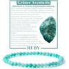 Ruby Bracciale con perle da donna - Bracciale di alta qualità da 4 mm realizzato con pietre naturali autentiche sfaccettate - Con confezione regalo inclusa