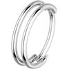 OUFER 20G Doppio Anello Naso in Acciaio Chirurgico 316L, Argento/Oro/Nero Piercing Naso Minimalisti 6/7/8 mm Nose Hoop, Segmento a Cerniera per Cartilagine Lobe Helix Trago Daith