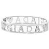 Flowers Bracciale Rigido Acciaio con Nome Vari e Zirconcini Sacchettino in tessuto Scritta nome ricoperta di strass Brillantissimi Bracciale a Manetta Donna Chiusura a molla Idea Regalo