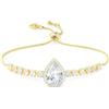 Linawe Bracciale da donna con pietre preziose e diamanti, braccialetto con glitter, gioielli da donna in cristallo, bracciale da tennis, disponibile nei toni dell'oro 14k, oro rosa e argento
