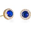 Zavana Orecchini Oro Donna con Pietre Colorate, Orecchini Halo con Pietre Zirconi Bianchi, Blu, Verdi o Rossi, Orecchini Rotondi, Orecchini Classici per Donna e Ragazza con Zirconi Colorati