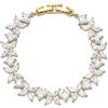 EVER FAITH Bracciale tennis con zirconi a forma di marquise e pietre quadrate a forma di fiore leggero per matrimoni e balli di fine anno per la sposa