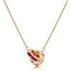 Linawe Collana con ciondolo con pietre preziose da donna, set di gioielli con collana, ciondolo in acciaio inossidabile con pietra portafortuna in cristallo, disponibile in oro, argento e oro rosa