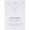 LUUK LIFESTYLE Collana con Ciondolo Diverso con carta HAPPINESS, 50cm | Ciondolo Diverso, Acciaio Inossidabile, Impermeabile, Ipoallergenico, Catena Regolabile, Idea Regali donna, Lei