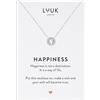 LUUK LIFESTYLE Collana con Ciondolo con carta HAPPINESS, 50cm | Ciondolo Diverso, Acciaio Inossidabile, Impermeabile, Ipoallergenico, Catena Regolabile, Regalo per Lei, Donna