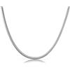 Made by Nami Collana con design a serpente da 3 mm, catena a serpente minimalista con forte chiusura a moschettone, collana girocollo da donna, catena a maglie in acciaio inox, regalo per lei
