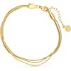 Made by Nami Bracciale Donna Oro Acciaio Inossidabile Serpente Regolabile 16+4cm Impermeabile