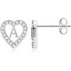 TINGN Orecchini a forma di lettera da ragazza, placcati in oro 14 carati, a forma di cuore, per bambini, senza nichel, con zirconi, regalo per ragazze e donne