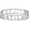 Flowers Bracciale Rigido Acciaio con Nome Vari e Zirconcini Sacchettino in tessuto Scritta nome ricoperta di strass Brillantissimi Bracciale a Manetta Donna Chiusura a molla Idea Regalo
