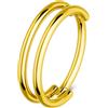 OUFER 20G Doppio Anello Naso in Acciaio Chirurgico 316L, Argento/Oro/Nero Piercing Naso Minimalisti 6/7/8 mm Nose Hoop, Segmento a Cerniera per Cartilagine Lobe Helix Trago Daith