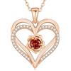CDE Collana Donna Cuore Rosa Pietra di Nascita,Romantico Gioielli per Lei | Collana Pendente con Pietra di Nascita Compleanno Natale Regalo per Lei,Mamma,Fidanzata,Moglie,Amica San Valentino