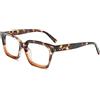 MMOWW Occhiali da Lettura Rettangolari - Oversized Square Frame Anti Luce Blu Occhiali donna uomo (Tartaruga, +1.5)