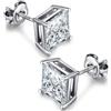 Jiahanzb 18K Oro Placcata Orecchini 925 Argento Sterlina Zirconi Simulato Diamante Brillanti per Donna Uomo 4-8mm Argento Oro Nero Colore