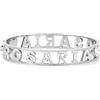 Flowers Bracciale Rigido Acciaio con Nome Vari e Zirconcini Sacchettino in tessuto Scritta nome ricoperta di strass Brillantissimi Bracciale a Manetta Donna Chiusura a molla Idea Regalo