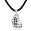 DonDon Collana da Uomo in Cuoio Pelle 50 cm con Pendente in Acciaio Inossidabile Disponibili Diversi Tipi di Modelli