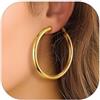 PROSTEEL Orecchini a Cerchio, 30/40/60/80MM, Orecchini Donna Argento Oro Nero, Combinazioni di Impilamento, Chiusura Minimalista Linee Morbide, con Confezione Regalo
