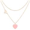 Linawe Collana con ciondolo a cuore da donna, collana in acciaio inossidabile da donna, catena a strati con ciondolo a cuore, gioielli da collana di tendenza Disponibile in oro, oro rosa e argento