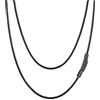 PROSTEEL Collana da donna con cordino nero da 2mm/3mm Collana da uomo in pelle nera di poliestere con chiusura in acciaio inox Lunghezza 41/46/51/55/61/66/71/76cm