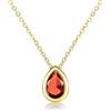 ZAVANA Collana con Ciondolo Color Argento o Oro per Donna e Ragazza, Delicata Collana Donna con Pietra a Forma di Pera Bianca o Colorata Incastonata in un Castone, Bigiotteria con Confezione Regalo