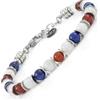 10:10 Bracciale uomo donna. Braccialetto pietre naturali di forma sferica diametro 6 mm e dischetti in acciaio inox anallergico del diametro di 6 mm, i braccialetti pietre dure sono realizzati in Italia .…